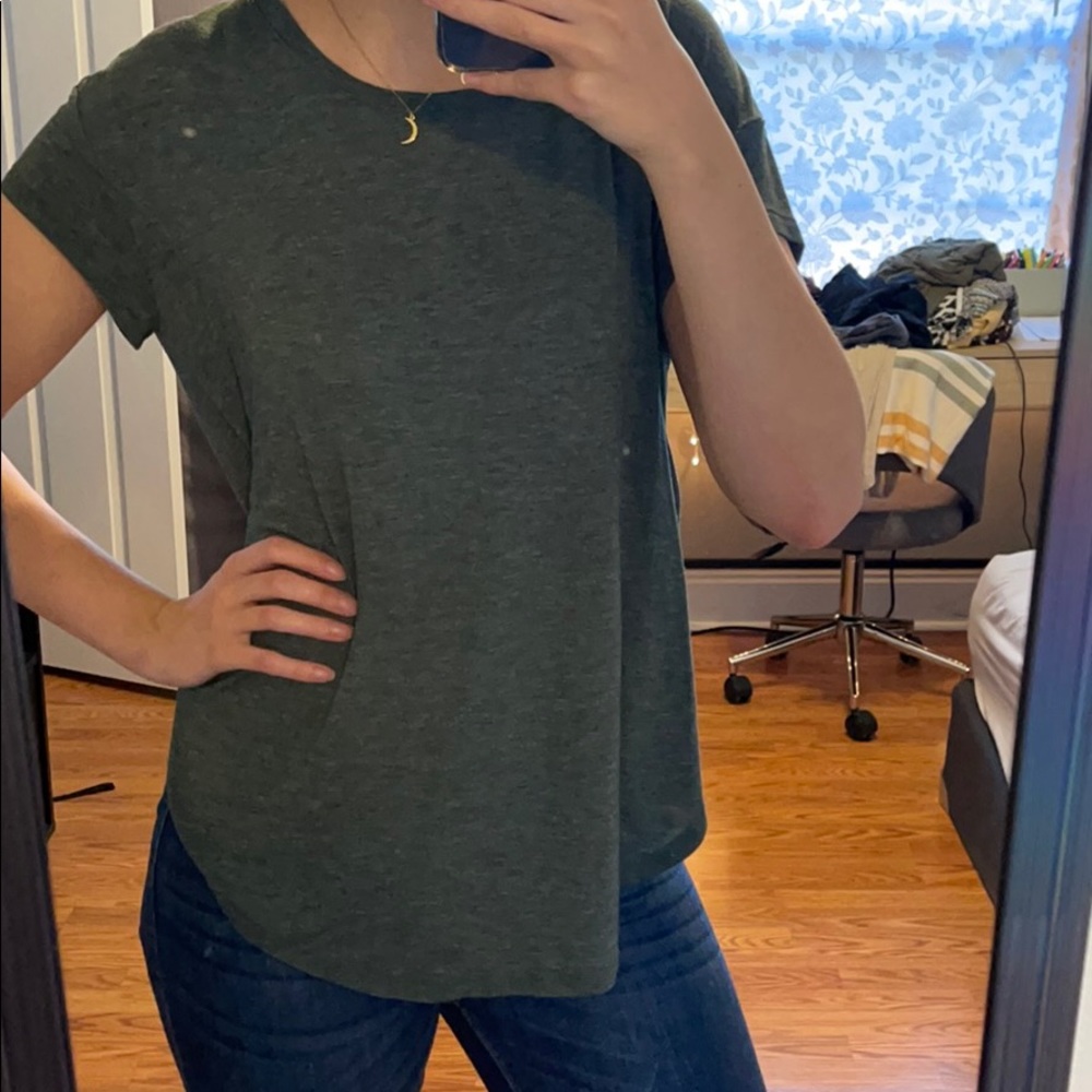 Green athletic tee with mesh back